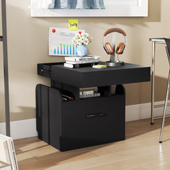 Nightstand with Charging Station Modern Bedside Table for Living Room Bedroom Office