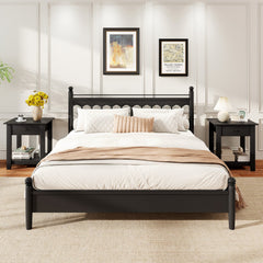 Set of 2 Nightstand with Drawer 3-Tier Modern Bedside Table with Open Shelf and Storage