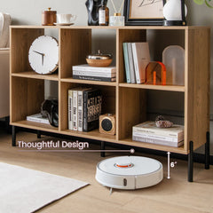 Open-Back Bookshelf with Drawer for Study-Natural