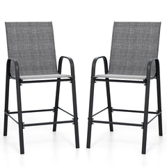 Outdoor Bar Stools Set of 2 29 Inch Fabric Bar Height Stools with Armrests