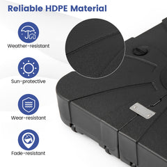 Outdoor Cantilever Umbrella Base Square Water and Sand Fillable Base