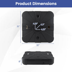 Outdoor Cantilever Umbrella Base Square Water and Sand Fillable Base