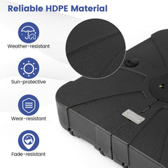 Outdoor Cantilever Umbrella Base Square Water and Sand Fillable Base