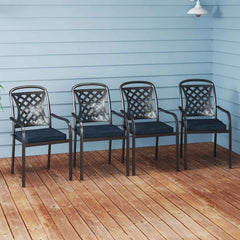 Outdoor Chair Cushion Set of 2 Waterproof Fade-Resistant Olefin Seat Cushions-Navy