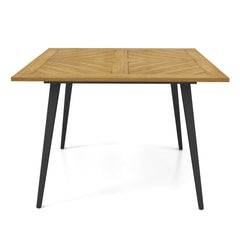 4-Person Acacia Wood Outdoor Dining Table for Garden Poolside and Backyard