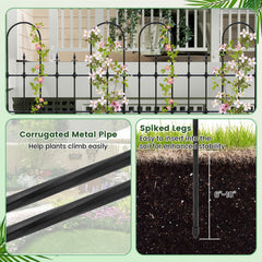 58 x 73 Inch Outdoor Garden Rose Arch Trellis for Climbing Plants