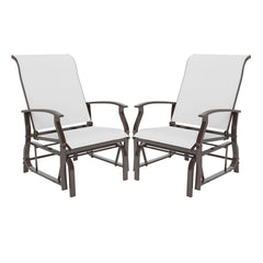 Outdoor Glider Chairs Set of 2 with Ergonomic Backrest and Seat