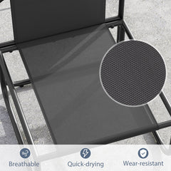 Outdoor Patio Chairs Set of 2 with Removable Cushions and Adjustable Foot Pads-Gray