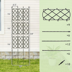 3-Pack Outdoor Plant Support Frame for Raised Garden Bed