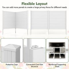Freestanding 48 x 48 Inch Air Conditioner Fence with Metal Ground Stakes-White