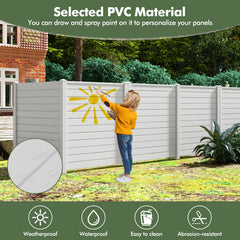 Freestanding 48 x 48 Inch Air Conditioner Fence with Metal Ground Stakes-White