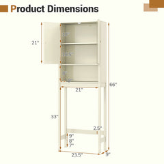 Over The Toilet Storage Cabinet with Fluted Doors