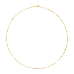 Unisex Solid 14K Yellow Gold 1.5mm Paperclip Chain Necklace - 18 Inches