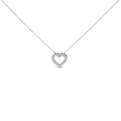 14K White Gold 1/2 Carat Lab Grown Diamond Heart Shape Pendant Necklace