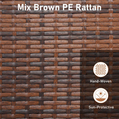 PE Rattan Wicker Ottomans Set of 2 with Removable Cushions-Beige