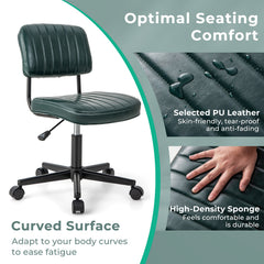 PU Leather Adjustable Office Chair Swivel Task Chair with Backrest