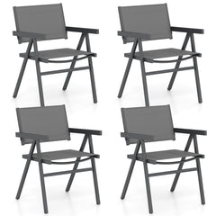 Patio Chairs Set of 2 Outdoor Dining Chair with Breathable Fabric Seat