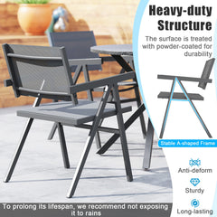 Patio Chairs Set of 2 Outdoor Dining Chair with Breathable Fabric Seat
