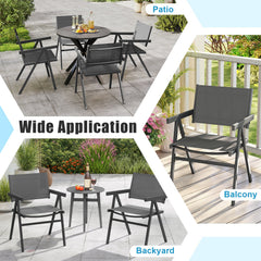 Patio Chairs Set of 2 Outdoor Dining Chair with Breathable Fabric Seat