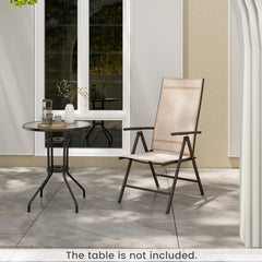 1 Piece Patio Folding Dining Chairs with 7-Level Adjustable High Backrest