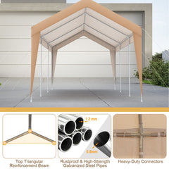 10 x 20 Feet Patio Heavy Duty All-Weather Carport-without Sidewall