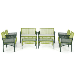4 Piece Patio Round Wicker Conversation Set