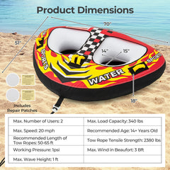 Towable Tube with Quick Connector and Drainage for Boating