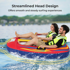 1 or 2 Person Inflatable Towable Tube for Boating with Drainage