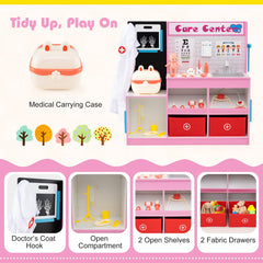 Play Doctor's Office Wood Medical Center Toy Set with Examine Region