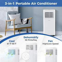 8000/9000 BTU 3-in-1 Portable AC