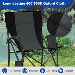 Portable Folding Oxford Cloth Camping Chair with Cup Holder and Side Pocket