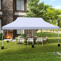 10 X 20 FT Pop up Canopy Tent Foldable Portable Outdoor Gazebo with Carry Bag-White