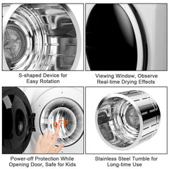 Powerful 1700W Tumble Dryer Steel Tub Fast Drying Performance