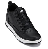 CALTO - Q271 - 2 Inches Taller (Black Noir) - Elevated Leatherette Micro-Perforated Sneakers
