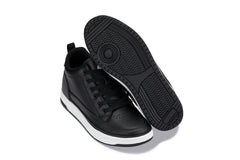 CALTO - Q271 - 2 Inches Taller (Black Noir) - Elevated Leatherette Micro-Perforated Sneakers