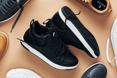 CALTO - Q271 - 2 Inches Taller (Black Noir) - Elevated Leatherette Micro-Perforated Sneakers
