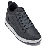 CALTO - Q273 - 2 Inches Taller (Cement Grey) -Elevated Leatherette Micro-Perforated Sneakers