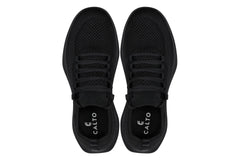 CALTO - QA060 - 2.4 Inches Taller (Black/Black Sole) - Lightweight Knitted Sneakers