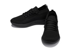 CALTO - QA060 - 2.4 Inches Taller (Black/Black Sole) - Lightweight Knitted Sneakers