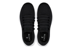 CALTO - QA062 - 2.4 Inches Taller (Black/White Sole) - Lightweight Knitted Sneakers