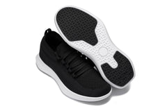 CALTO - QA062 - 2.4 Inches Taller (Black/White Sole) - Lightweight Knitted Sneakers