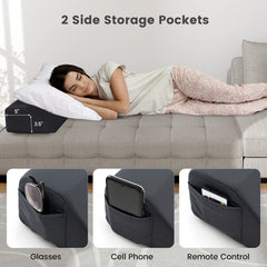Bed Wedge Pillow with Storage Bag-Full Size