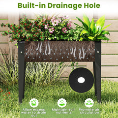 Raised Garden Bed Elevated Metal Planter Box with Legs Drainage Holes