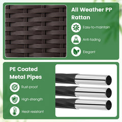 Raised Garden Bed with Lattice Trellis Drainage Self-Watering Elevated Vertical Planter Boxes-Black