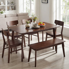 Rectangle Dining Table for 4-6 People 47" Kitchen Table-Walnut