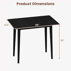 Rectangular Wooden Dining Table for 2-4 34 Inch Farmhouse Solid Wood Kitchen Table