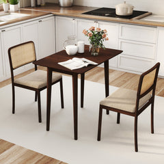 Rectangular Wooden Dining Table for 2-4 34 Inch Farmhouse Solid Wood Kitchen Table