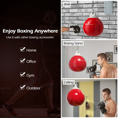 18 Inch 110 Pound Heavy Punching Water Aqua Bag with Adjustable Metal Chain-Red