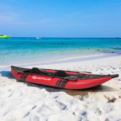 Inflatable 2-person Kayak Set with Aluminium Oars and Repair Kit-Red