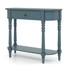 Retro Console Table 36"L Wooden 2-Tier Narrow Behind Couch Foyer Table
